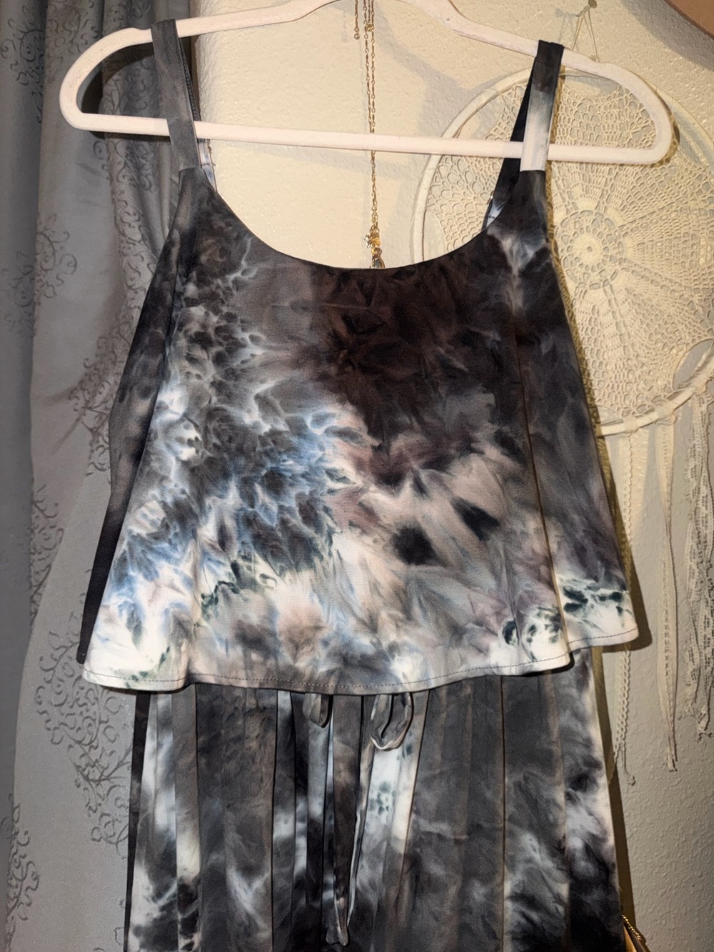 Tie-Dye Black & Gray Dress